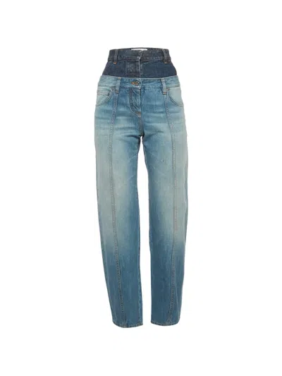 Pre-owned Loewe High-rise Panelled Straight Jeans In Blue