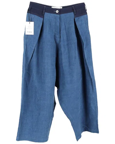Loewe High-rise Pleated Jeans In Blue