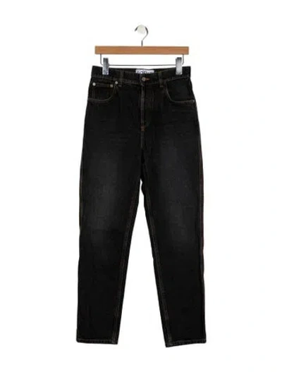 Pre-owned Loewe High-rise Straight Leg Jeans In Black