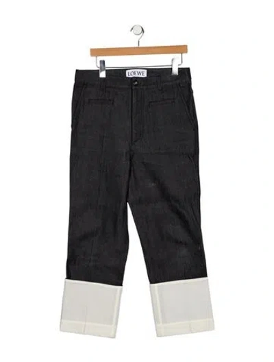 Pre-owned Loewe High-rise Straight Leg Jeans In Black