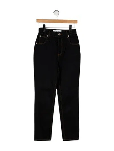 Pre-owned Loewe High-rise Straight Leg Jeans In Black