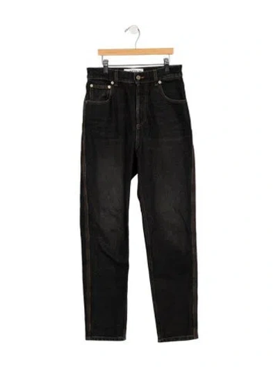 Pre-owned Loewe High-rise Straight Leg Jeans In Black