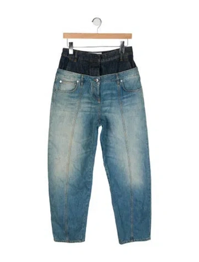 Pre-owned Loewe High-rise Straight Leg Jeans In Blue