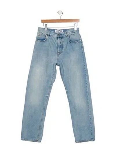 Pre-owned Loewe High-rise Straight Leg Jeans In Blue