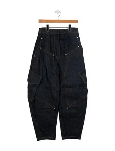 Pre-owned Loewe High-rise Straight Leg Jeans In Blue