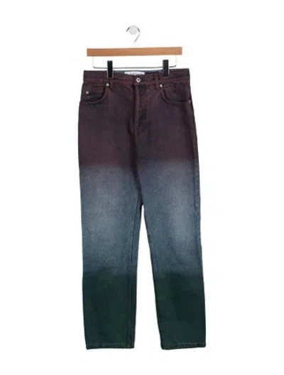 Pre-owned Loewe High-rise Straight Leg Jeans In Blue