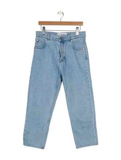 Pre-owned Loewe High-rise Straight Leg Jeans In Blue