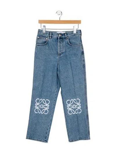 Pre-owned Loewe High-rise Straight Leg Jeans In Blue