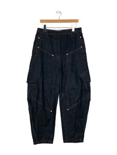 Pre-owned Loewe High-rise Straight Leg Jeans In Blue