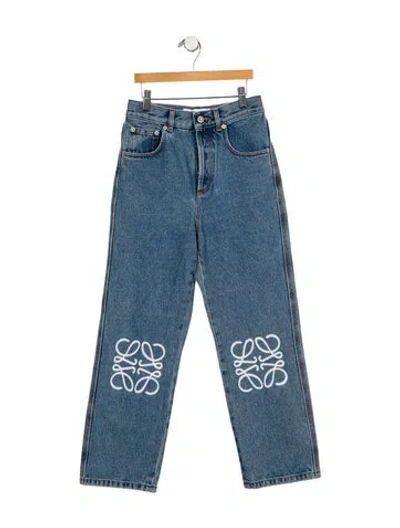 Pre-owned Loewe High-rise Straight Leg Jeans In Blue