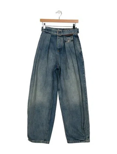 Pre-owned Loewe High-rise Straight Leg Jeans In Blue