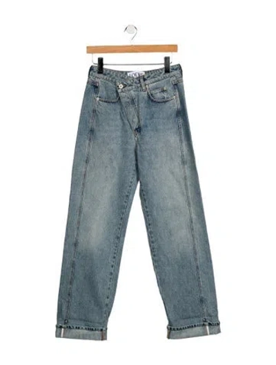 Pre-owned Loewe High-rise Straight Leg Jeans In Blue
