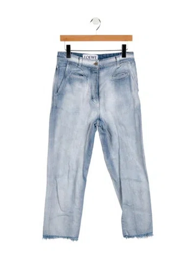 Pre-owned Loewe High-rise Straight Leg Jeans In Blue