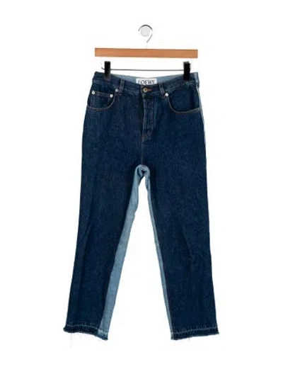 Pre-owned Loewe High-rise Straight Leg Jeans In Blue