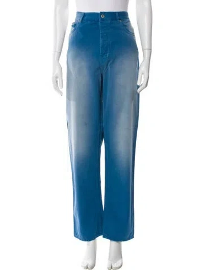 Pre-owned Loewe High-rise Straight Leg Jeans In Blue
