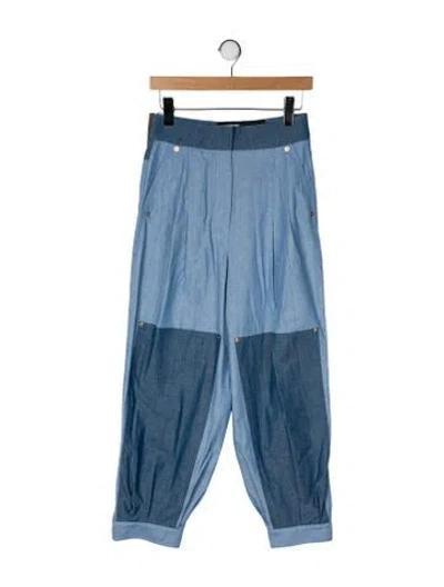 Pre-owned Loewe High-rise Straight Leg Jeans In Blue