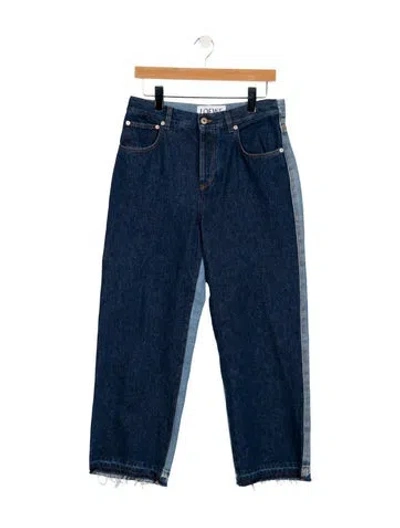Pre-owned Loewe High-rise Straight Leg Jeans In Blue