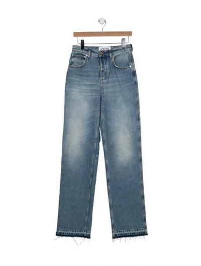 Pre-owned Loewe High-rise Straight Leg Jeans In Blue