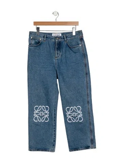 Pre-owned Loewe High-rise Straight Leg Jeans In Blue