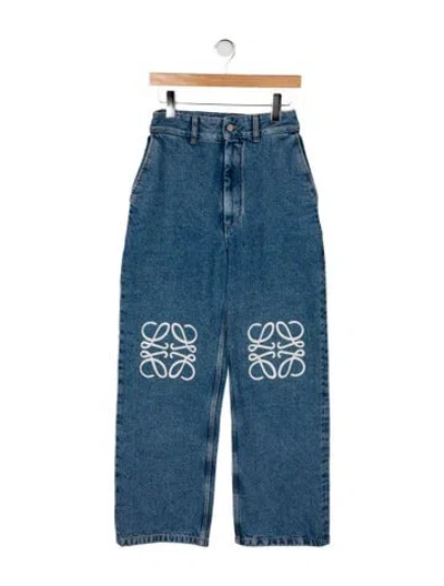 Pre-owned Loewe High-rise Straight Leg Jeans In Blue