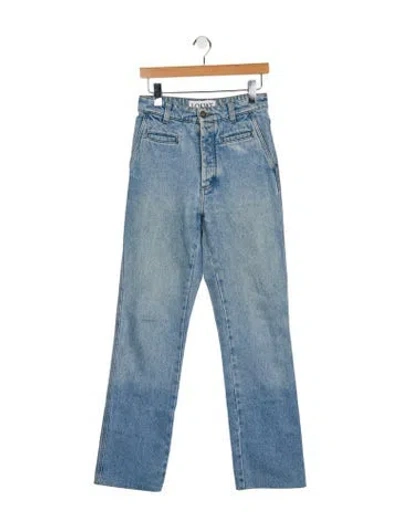 Pre-owned Loewe High-rise Straight Leg Jeans In Blue