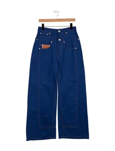 Pre-owned Loewe High-rise Straight Leg Jeans In Blue