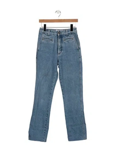 Pre-owned Loewe High-rise Straight Leg Jeans In Blue