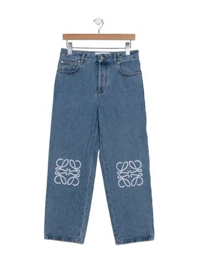 Pre-owned Loewe High-rise Straight Leg Jeans In Blue
