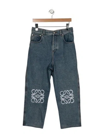 Pre-owned Loewe High-rise Straight Leg Jeans In Blue