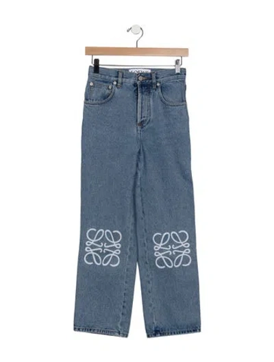 Pre-owned Loewe High-rise Straight Leg Jeans In Blue