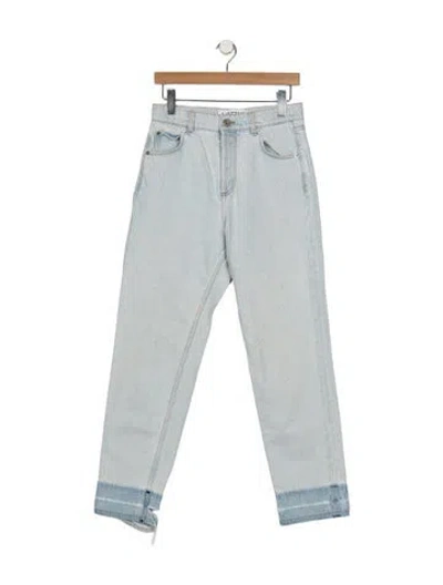 Pre-owned Loewe High-rise Straight Leg Jeans In Blue