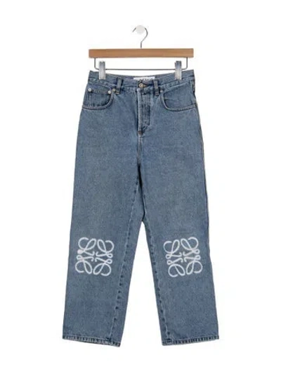 Pre-owned Loewe High-rise Straight Leg Jeans In Blue