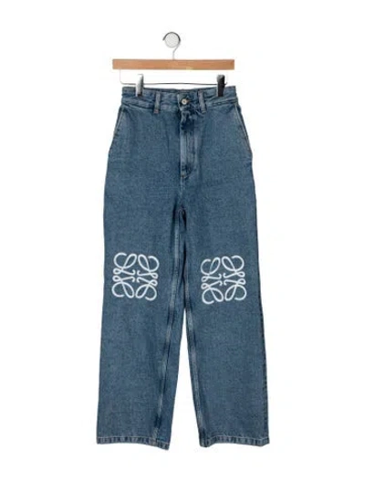 Pre-owned Loewe High-rise Straight Leg Jeans In Blue