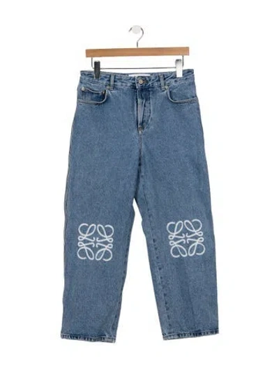 Pre-owned Loewe High-rise Straight Leg Jeans In Blue