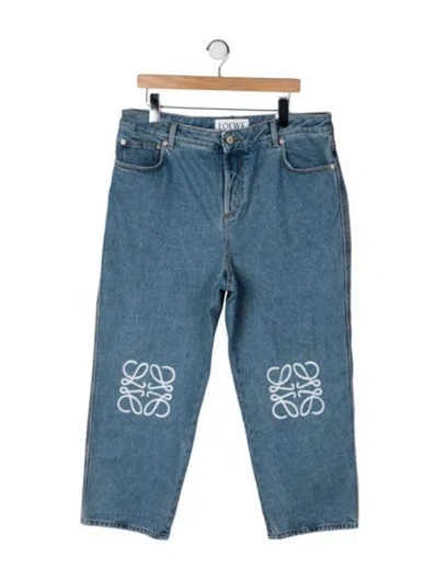 Pre-owned Loewe High-rise Straight Leg Jeans In Blue