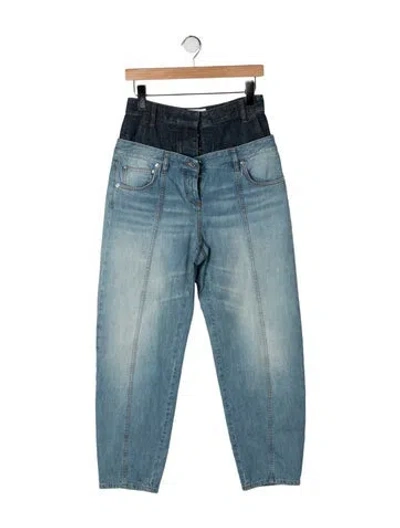 Pre-owned Loewe High-rise Straight Leg Jeans In Blue