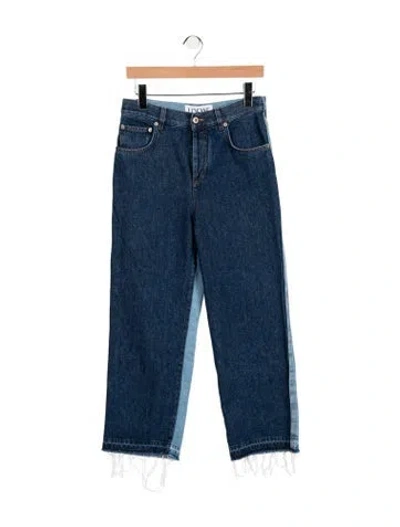 Pre-owned Loewe High-rise Straight Leg Jeans In Blue