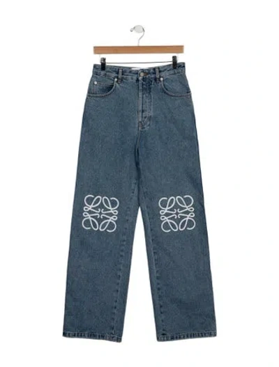 Pre-owned Loewe High-rise Straight Leg Jeans In Blue