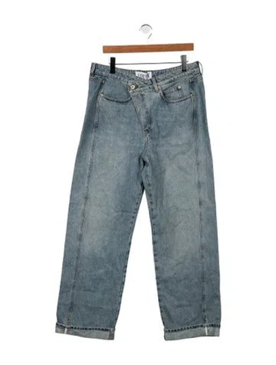 Pre-owned Loewe High-rise Straight Leg Jeans In Blue