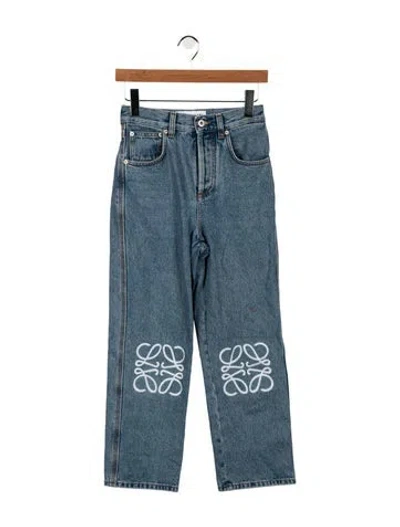 Pre-owned Loewe High-rise Straight Leg Jeans In Blue