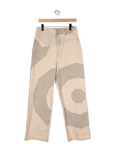 Pre-owned Loewe High-rise Straight Leg Jeans In Neutral