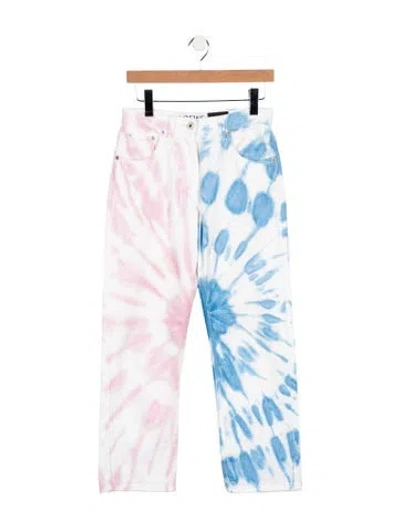 Pre-owned Loewe High-rise Straight Leg Jeans In White