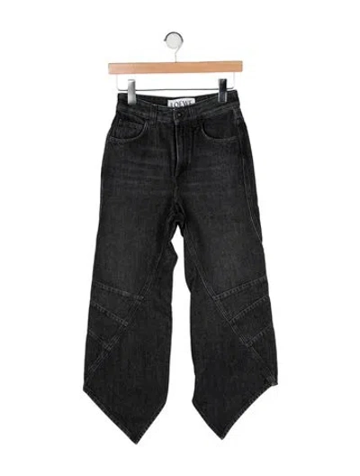 Pre-owned Loewe High-rise Wide Leg Jeans In Black