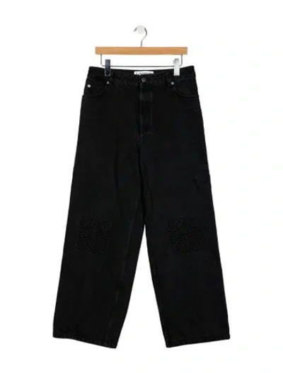 Pre-owned Loewe High-rise Wide Leg Jeans In Black