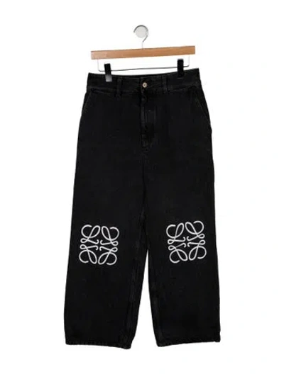 Pre-owned Loewe High-rise Wide Leg Jeans In Black