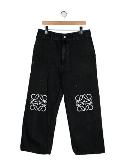 Pre-owned Loewe High-rise Wide Leg Jeans In Black