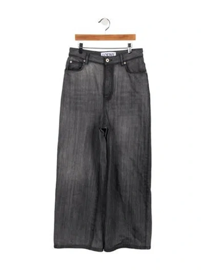 Pre-owned Loewe High-rise Wide Leg Jeans In Gray
