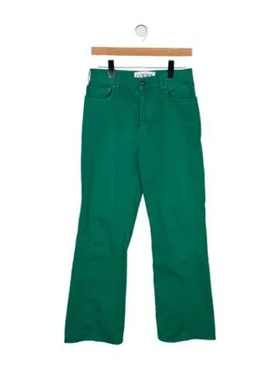 Pre-owned Loewe High-rise Wide Leg Jeans In Green