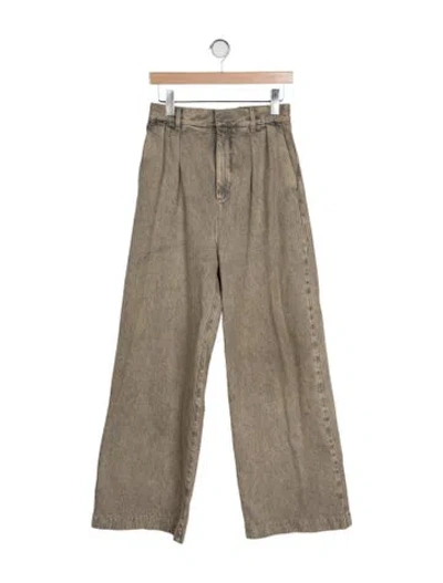 Pre-owned Loewe High-rise Wide Leg Jeans In Neutral