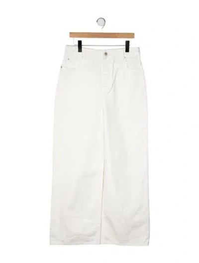 Pre-owned Loewe High-rise Wide Leg Jeans In White